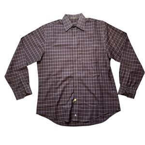 NORDSTROM Traditional Fit Men's Shirt Button-Up Check Plaid Wrinkle Free  XL‎